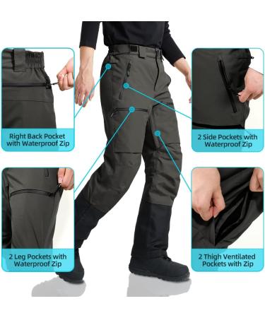 Pioneer Camp Men's Ski Pants XL - Gray Lined Suspenders for Snowboarding & Skiing | Outdoor Winter Wear - Buy Online on GoSupps.com