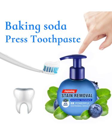 Natural Whitening Toothpaste with Baking Soda - Fluoride-Free Stain Removal & Gum Health (Blueberry Flavor) - International Shipping Available - Buy Online on GoSupps.com