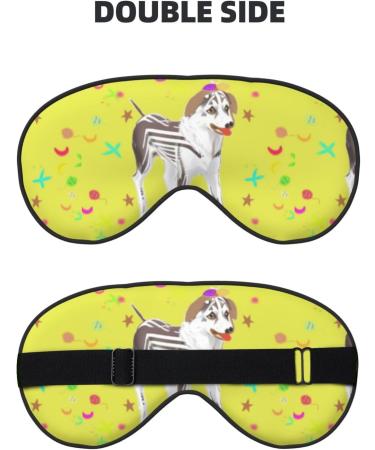 Cartoon Dog Eye Mask - Grey & White Unisex Adjustable Sleep Mask for Travel Yoga Office Naps - International Shipping Available - Buy Online on GoSupps.com