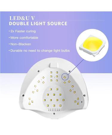 JEWHITENY 120W UV LED Nail Lamp for Quick Gel Polish Curing - 36 Light Beads, Digital Display, 4 Timer Settings - Automatic Sensor for Home & Salon - Buy Online on GoSupps.com
