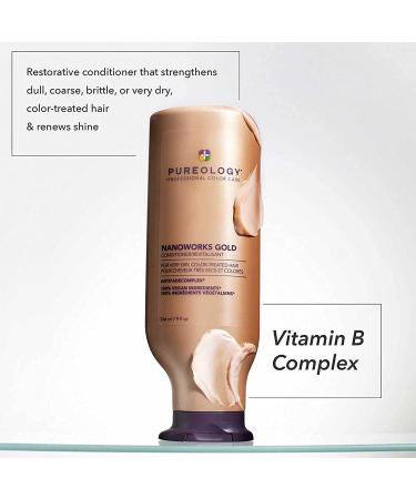 Pureology Nanoworks Gold Conditioner - Sulfate-Free Vegan Formula for Very Dry Color-Treated Hair - Restores and Strengthens - 9 Fl Oz (Pack of 1) - Buy Online on GoSupps.com