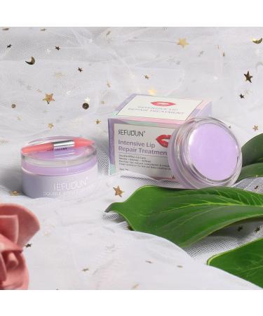 Lavender Lip Scrubs Exfoliator & Moisturizer Sleeping Lip Mask - Double Effect with Brush for Dark & Cracked Lips - Reduce Lines, Brighten Color, Repair Treatment - Buy Online on GoSupps.com