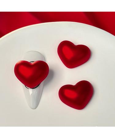 Love New Year Nail Crystal Heart Nail Art Plush Heart Nail Art Decoration DIY Nail Supplies For Girl Crystal Heart Nail Art Love Nail Plush Heart Nail Art Decor 2 large matte hearts