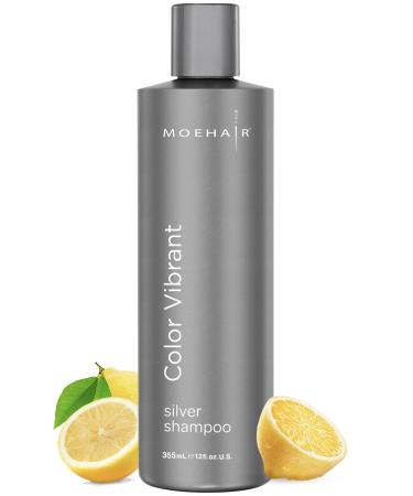 MOEHAIR Color Vibrant Silver Shampoo | Color Enhancing Silver Purple Shampoo | Removes Orange Tones | Neutralizes Brassiness | Paraben & Sulfate Free Shampoo (12 Fl. Oz)