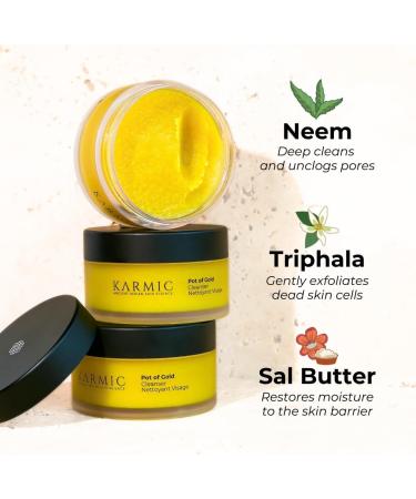 Karmic Skin Pot of Gold Facial Cleanser | Organic Hydrating Foaming Cream Cleanser | Pore Cleanser | Men & Women | Non-Stripping Anti Ageing Daily Face Wash | Lemon Neroli Scent | 4 Months Usage - Buy Online on GoSupps.com