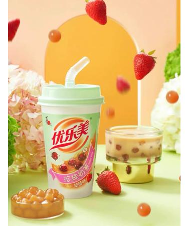 Xizhilang U Love It Instant Strawberry Flavour Bubble Milk Tea Cup with Popping Boba 80g (Pack of 6) - Buy Online on GoSupps.com