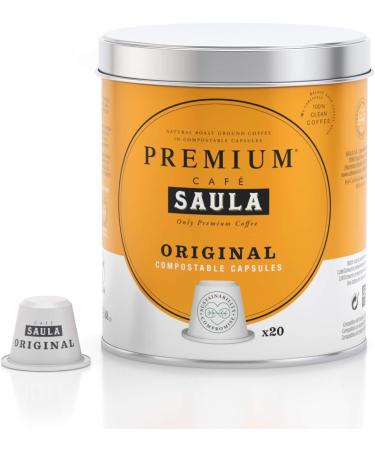 Caf Saula Pack of 3 boxes 60 compostable capsules. Original Coffee. Nespresso compatible - Buy Online on GoSupps.com