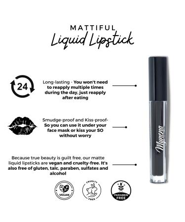 Black Matte Lipstick - Lightweight, Velvet Smooth Finish, Long Lasting & Waterproof - Buy Online on GoSupps.com