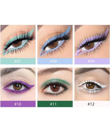 Colourful Eyeliners Matte Eyeliner Pencil Long Lasting Waterproof Makeup Cosmetics 12PCS - Buy Online on GoSupps.com