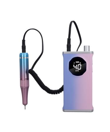 Professional 40000RPM Rechargeable Nail Drill Kit Portable Multi Functional with High Efficiency Quick Polish for Polishing (Gradient Pink)
