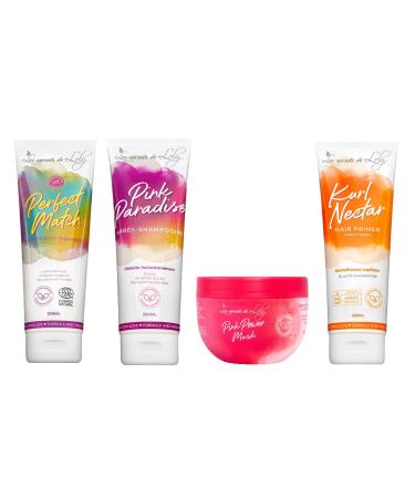 Les Secrets De Loly Rituel de soin pour cheveux textur s Shampooing Perfect Match Apr s-shampooing Pink Paradise Masque Pink Power Mask Leave-in Kurl Nectar 3x250ml + 1x300ml Les Secrets De Loly - Rituel de soin pour cheveux textur s
