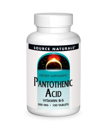 Source Naturals Pantothenic Acid 500 mg Vitamin B-5 Dietary Supplement - 100 Tablets
