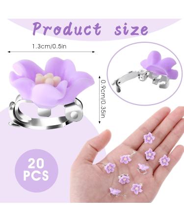 AndiBro Mini Lilies Hair Clip Set - 20 Cute Purple Decorative Short Hairpins for Women & Girls | Fashionable Metal Hair Jewelry & Gifts - Buy Online on GoSupps.com