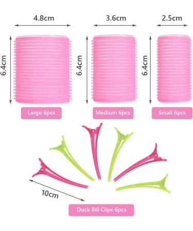 URAQT Hair Rollers Set - 18 Pcs Hair Curlers Styling Kit with Pins - No Heat Damage DIY Hair Styling Tools - Pink - 24pcs - Buy Online on GoSupps.com