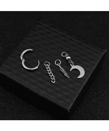 Mshion Unisex Moon Stud Earrings with Jewelry Box - 1 Pair | Unique Gift Idea - Buy Online on GoSupps.com