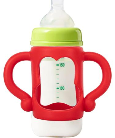 Universal Silicone Baby Bottle Handle - Easy Grip Red Sleeves for Baby Bottles - Buy Online on GoSupps.com