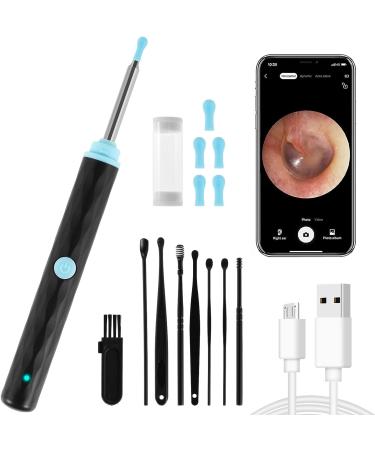 Hcqxnsl Ear Wax Remover Kit with 1296P HD WiFi Camera - Waterproof Wireless Ear Cleaner with 6 LED Lights | Portable Otoscope for Adults Kids Pets - 8pc Set (Black) - Buy Online on GoSupps.com