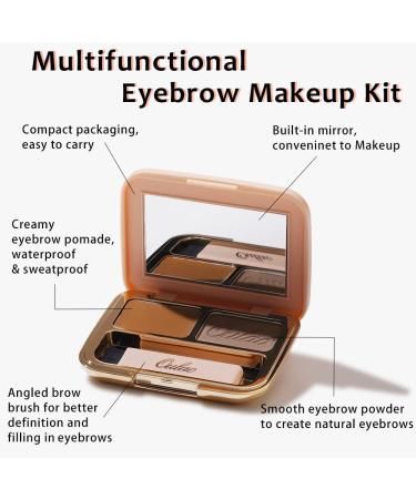 Oulac Eyebrow Palette 2 in 1 Waterproof Eyebrow Gel Long Lasting Eyebrow Powder Filling Fibers for Dense Color Long Lasting Result with Brush Mirror Taupe 04 Taupe - Buy Online on GoSupps.com