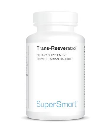 Trans-Resveratrol - Extrait de la Racine de Hu Zhang - Contribue Lutter Contre le Stress Oxydatif et les Inflammations - Vegan - Sans Gluten - Supersmart