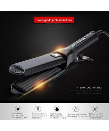 Hair Crimper Ceramic Crimping Iron Hair Waver with 4 Temperature Levels Volumizing Crimper Hair Iron Styling Tools for Fluffy Hairstyle Home Salon Use - Buy Online on GoSupps.com