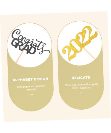Garneck 28pcs Graduation Season Cake Insert Cake Stick Graduation Hat Grad 2022 Cupcake Birthday Cupcake Topper Birthday Cake Toppers Cake Picks Dessert Wood Doctor Hat Black Golden 11X5.5CM - Buy Online on GoSupps.com