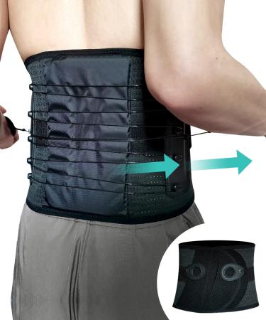 LAMAX Lower Back Brace  Immediately Relieve Back Pain  Disc Herniation  Lumbar Muscle Strain  Breathable Mesh Fits Waist-Good Support Adjustable-M/L/XL for Men and Women black Large