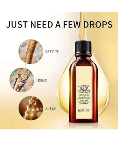 Morocco Nut Hair Essential Oil 60ml - Curly Hair Nourishing Scalp Repair Treatment | Argan Oil Leave-In Conditioner for Women & Girls - Buy Online on GoSupps.com