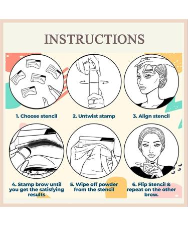 Eye Brow Stamp Kit - Waterproof Long-Lasting Eyebrow Powder & Stencil Set with 10 Designs - Perfect Makeup Definition - Buy Online on GoSupps.com
