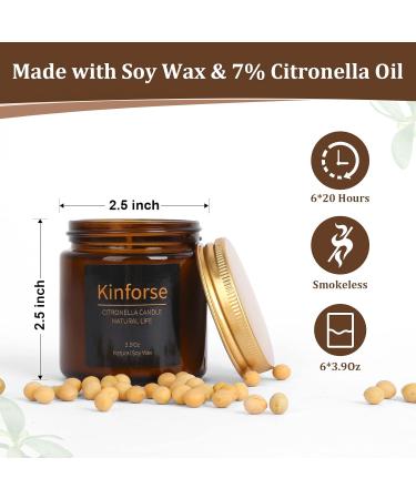 Natural Soy Citronella Candles - Indoor & Outdoor Aromatherapy Gift Set for Home, Garden, Patio, Camping - 100% Soy Wax - Citronella Scented - Buy Online on GoSupps.com