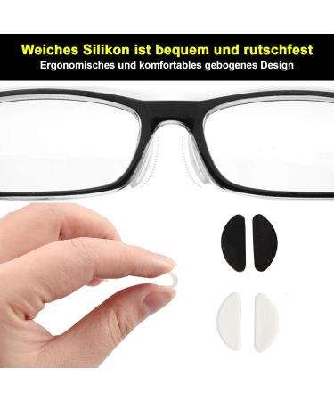 Buy 20 Pairs of Silicone Nose Pads for Glasses - Self-Adhesive Slide-Resistant Anti-Slip Comfort in Black & Clear - International Shipping Available! - Buy Online on GoSupps.com