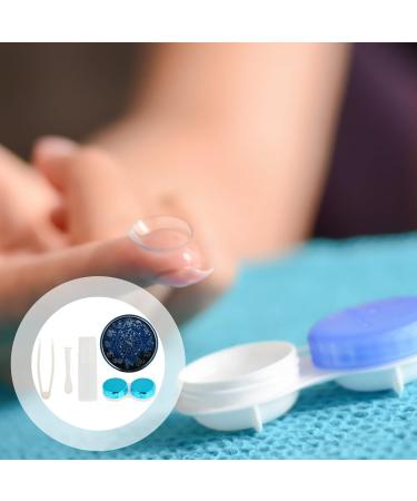 Exceart Quicksand Color Contact Lenses Case Kit - Fashionable Storage Box with Tweezers & Cleaner - Blue Vision Organizer for Lenses Care - Buy Online on GoSupps.com