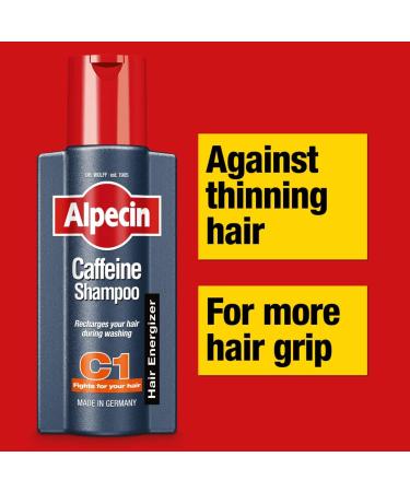 Alpecin Caffeine Shampoo C1 6x 250ml - Against Thinning Hair - Men's Natural Hair Growth Shampoo from Germany - Buy Online on GoSupps.com