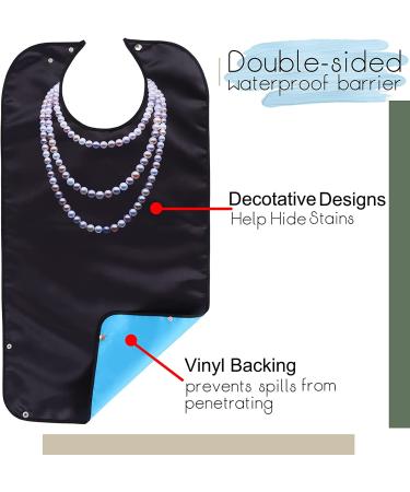 Washable Waterproof Adult Bibs for Women with Crumb Catcher - Pack of 3 - Buy Online on GoSupps.com