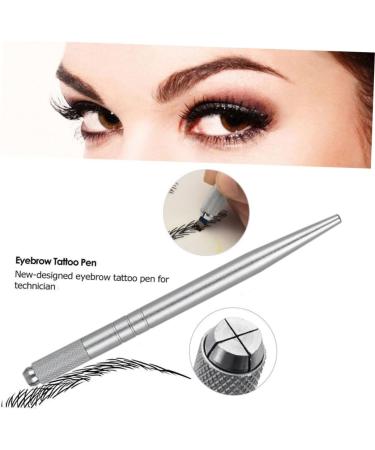 DRESSOOS Embroidered Eyebrow Pencil 1pc Single-end Pointed Embroidery Multifunction Manual Eyebrow Pen Silver Slender Thin - Buy Online on GoSupps.com