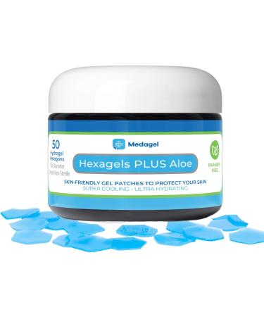 Hexagels Plus Aloe Vera Hydrogel Pads - Paraben Free Blister Prevention & Skin Irritation Relief (50ct - Buy Online on GoSupps.com