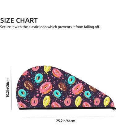 Hair Towel Wrap - Quick Drying Turban with Button | Best Hair Drying Towel for Effortless Styling (Donuts1 - Buy Online on GoSupps.com