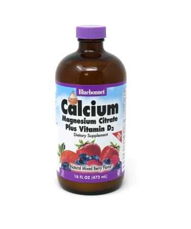 Bluebonnet Nutrition Liquid Calcium Magnesium Citrate Plus Vitamin D3 Natural Mixed Berry Flavor 16 fl oz (472 ml)