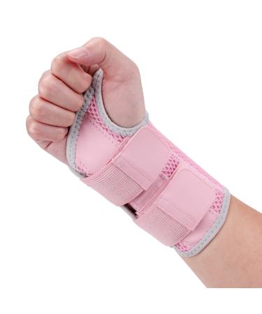 Wrist Brace for Carpal Tunnel  Night Wrist Sleep Support Splint with Compression Sleeve Adjustable Straps for Pain Relief  Arthritis  Tendonitis  Fitness (Right Hand-Pink  S/M (Pack of 1)) Pink S/M-Right Hand (Pack of 1)
