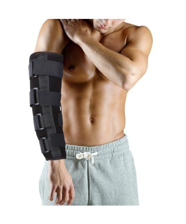 AidShunn Adjustable Brace Splint Elbow Fracture Immobilizer Protector for Tunnel Black L
