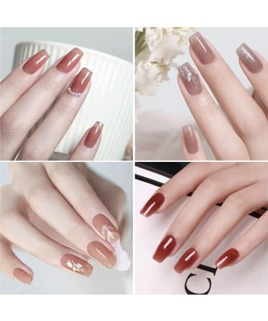 Vishine 6Pcs Gel Nail Polish Set Jelly Nude Neutral Skin Color Dusty Rose Maple Red Gel Polish Kit Semi-Transparent Nail Polish Fall Nail Gel UV LED Soak Off Home DIY 8ml C079 - Buy Online on GoSupps.com