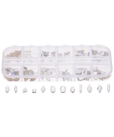 Minkissy 1 Box Nail Drill Nail Art Sequins Nail Tip Decal Nail Glitter Sequins Nail Art Diamond Manicure Jewelry Decoration Rhinestones Manicure Charm Crystal 3d Metal Sticker White