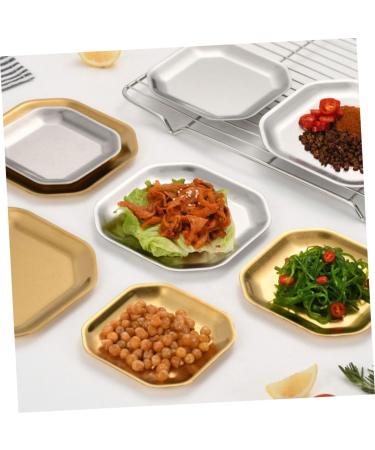 Zerodeko Dipping Bowls 4 pcs Stainless Holder Food Pickle Sushi Silver Dish Tray Bowl Kitchen Trays Household Sauce for 10.4X10.4X0.3CMx2pcs Silverx2pcs - Buy Online on GoSupps.com
