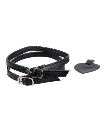 1set Heels Anti Drop Comfortable Liners Shoe Straps Loose Shoes Trendy Heels Liners Detachable Shoelace Sole Insoles Grip Pu Fashion Black 4.7X3.7CM