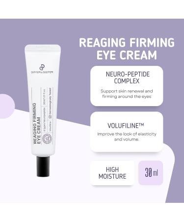 Differ & Deeper Reaging Firming Eye Cream Lightweight Eye Treatment for Smoother Hydrated Under Eyes | K-Beauty Skincare (30ml) Reaging firming 1.01 Fl Oz (Pack of 1) - Buy Online on GoSupps.com
