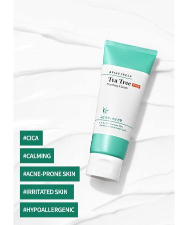 BRING GREEN Tea Tree Cica Soothing Cream 100ml - Korean Skin Care | Sensitive Skin Moisturizer, Acne Treatment, Redness Relief & Skin Repair Night Cream - Buy Online on GoSupps.com
