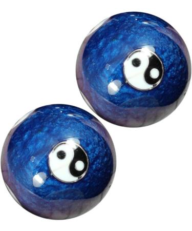 JECOMPRIS Asian Hand Meditation Bell & Baoding Balls - Jade-Ei Massage & Health Balls for Relaxation | Cloisonn Fitness MX2PCS Blue - Enhance Wellness & Stress Relief - Buy Online on GoSupps.com