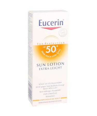 Eucerin Sensitive Protect Sun Lotion Extra Light SPF 50+ | 150 ml - Ultimate UV Protection for All Skin Types - Buy Online on GoSupps.com