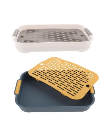 GREENADSCAPE 2pcs Box Rabbit Toilet Square Toilet Hamster Toilet Rabbit Bed Pet Litter Pan Trainer Guinea Pig Pp 27X18.8X4CM As Shown 2