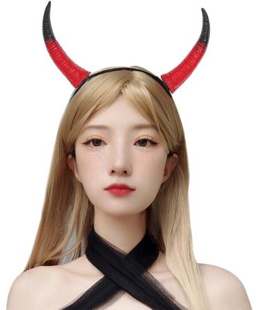 Devil Horns Headband Halloween Demon Witch Horn for Girls Women Day of The Dead Headwear Hair Accessorie Black Red Devil Ox Horns Witch Cosplay Carnival Masquerade Headdress Party Photo Props Red+black - Buy Online on GoSupps.com