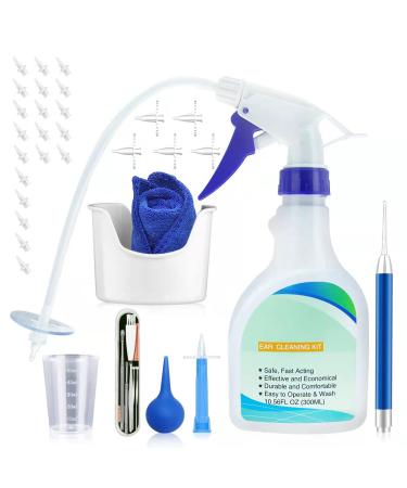Ear Wax Removal Tool Ear Cleaning Kit-Perfect Ear Irrigation Flushing System-Easy to Operate Ear Lavage Kit-Ear Irrigation Kit w/Otoscope Safe and Effective to best ear wax removal system of All Ages (flat bottle)